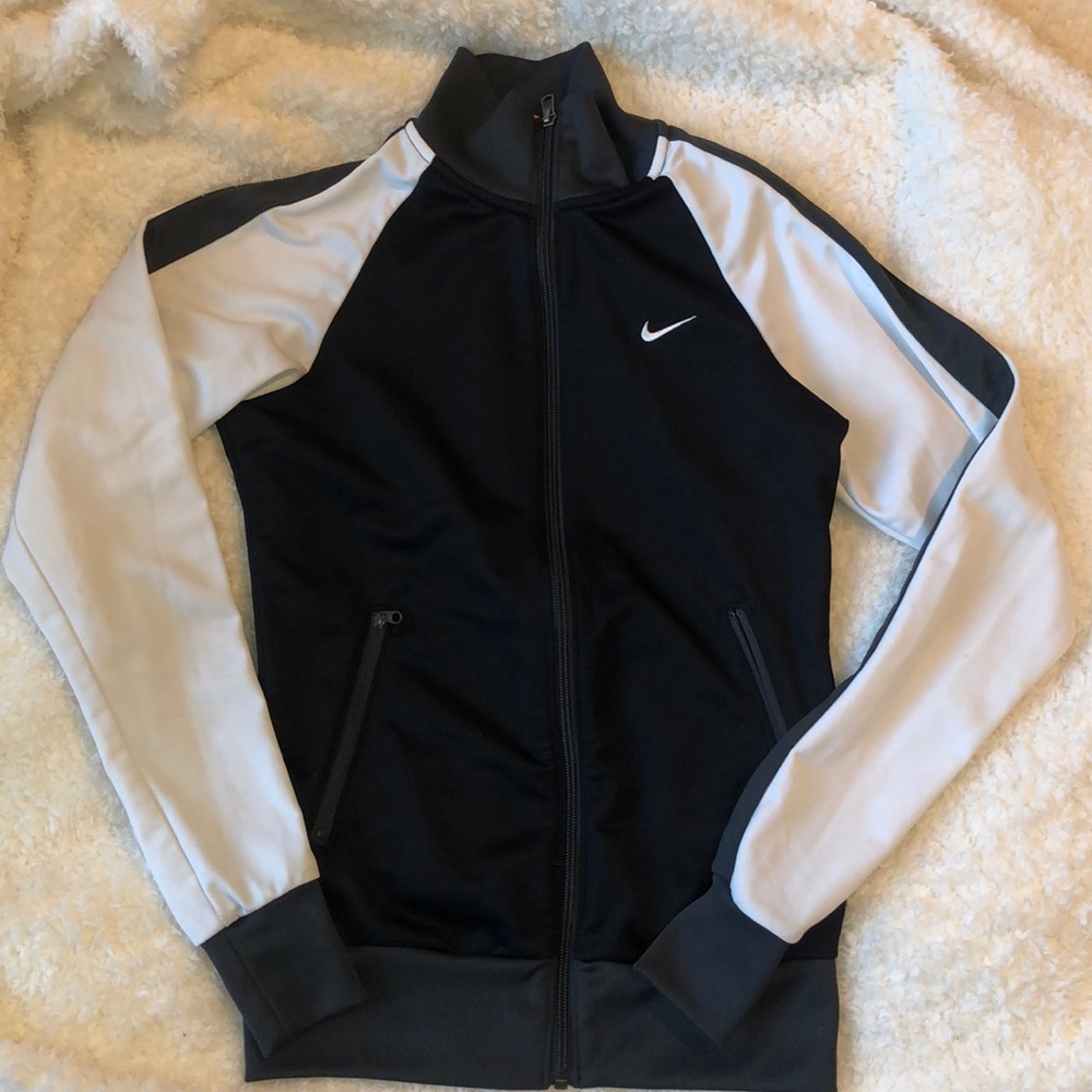 Nike zip-up sweater/ Grey&white